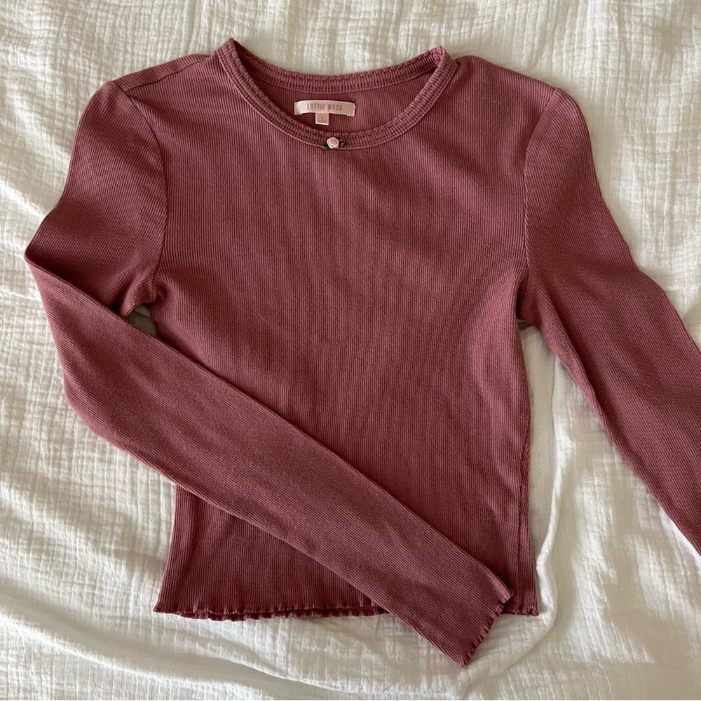 Muted Pink Long Stretchy Crop Top